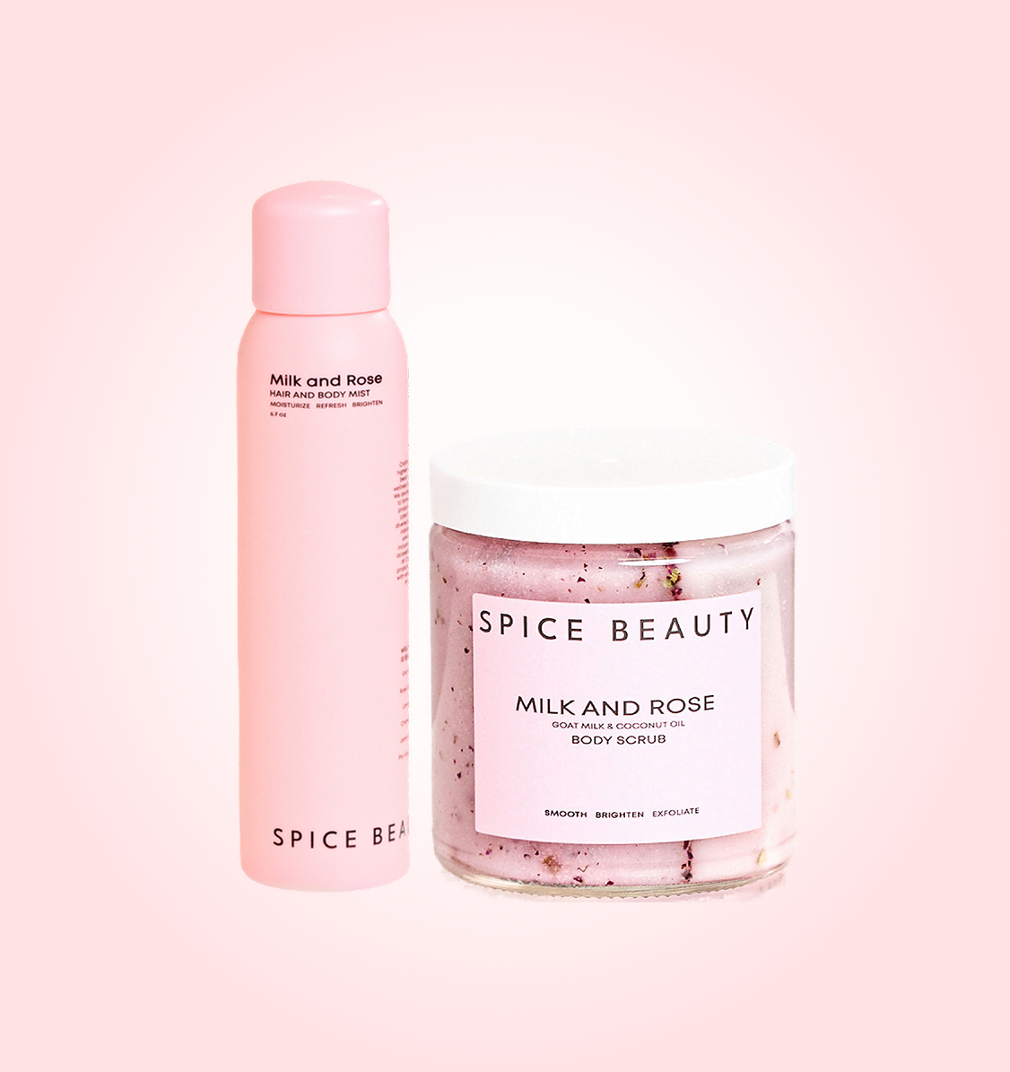 Glow & Nourish Bundle โ Milk and Rose Body Scrub & Hydrating Mist